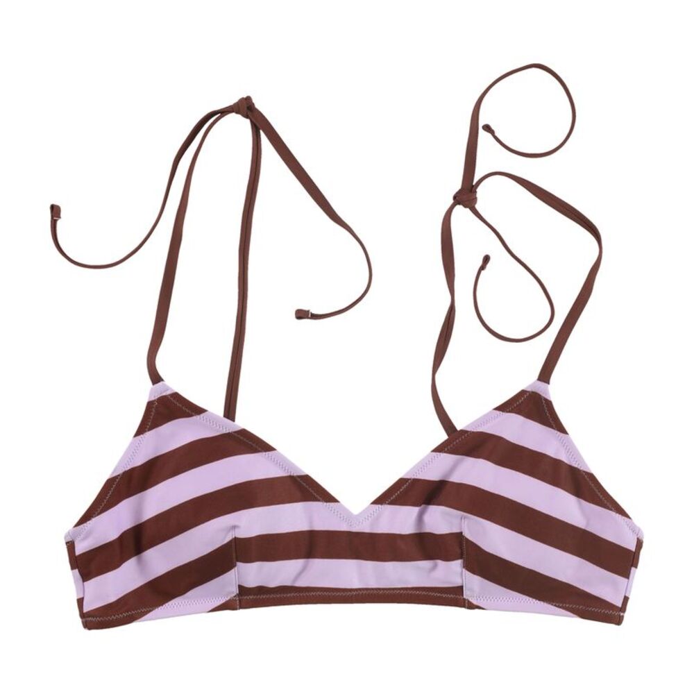 American Eagle Womens Stripe Bikini Swim Top, Purple, L, DM